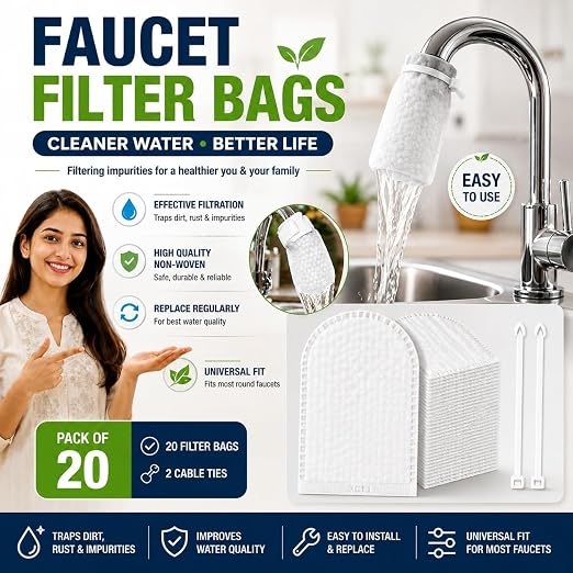 Water Filter Tap Cover Faucet Filter Cotton Bag (Pack of 20)